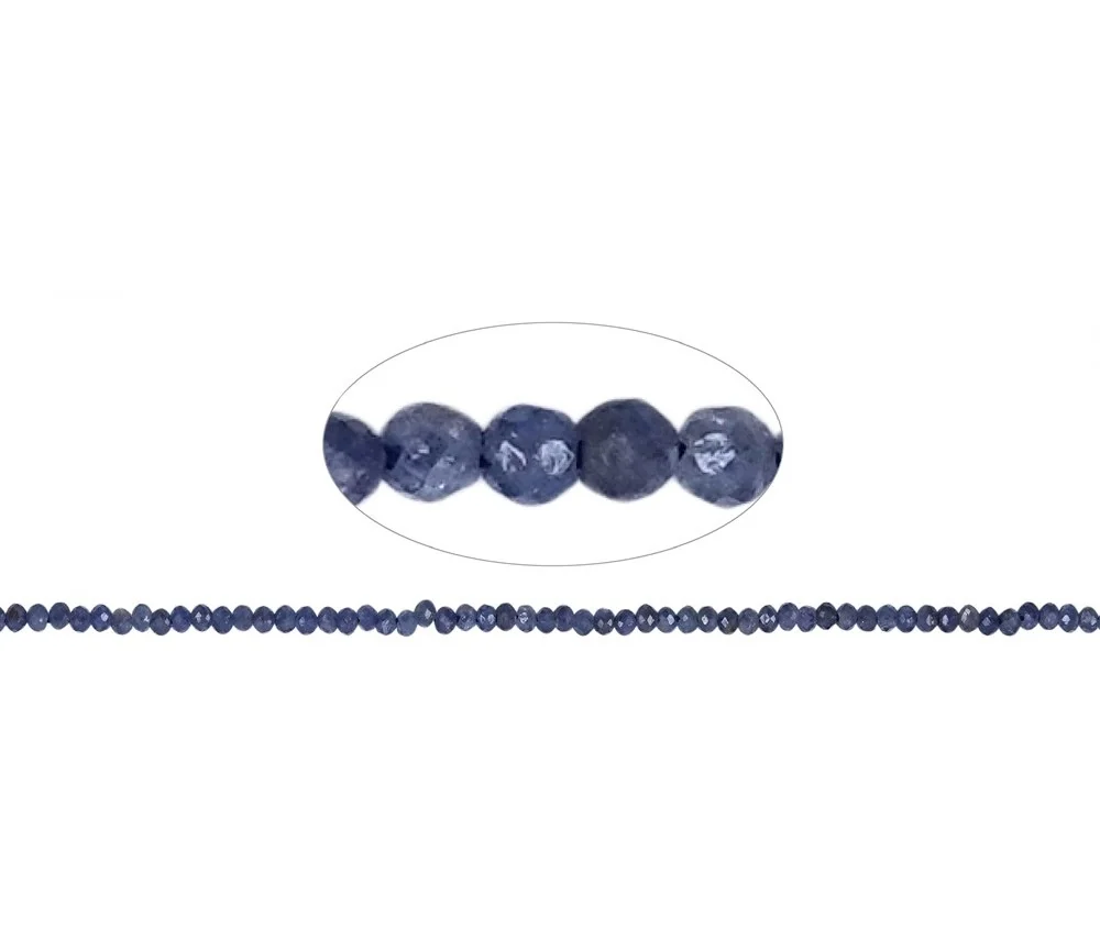 Heilstein & Edelstein-Strang - Kugeln, Saphir, facettiert, 02mm (38cm)