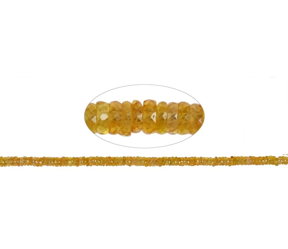 Heilstein & Edelstein-Strang - Roundell, Saphir (gelb), facettiert, 01 x 03-05mm