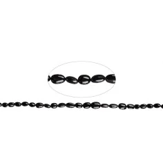 Heilstein & Edelstein-Strang - Linsen, Sterndiopsid (Black Star), 11 x 08mm