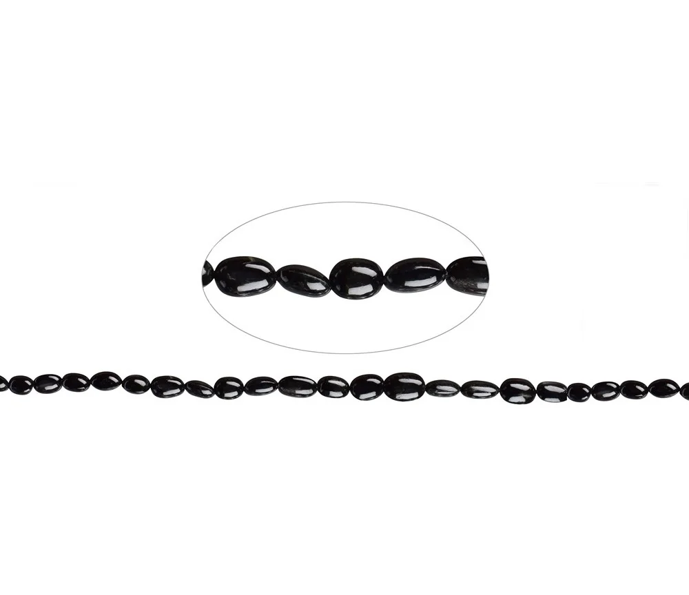 Heilstein & Edelstein-Strang - Linsen, Sterndiopsid (Black Star), 11 x 08mm