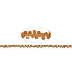 Heilstein & Edelstein-Strang - Tropfen, Saphir (orange), facettiert, 03 x 05mm