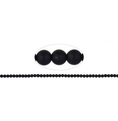 Heilstein & Edelstein-Strang - Kugeln, Schörl (stab.), matt, 04mm (39cm)