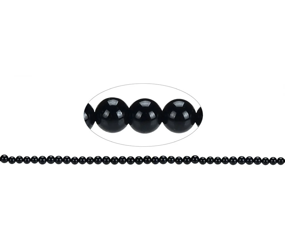 Heilstein & Edelstein-Strang - Kugeln, Schörl (stab.), 04mm