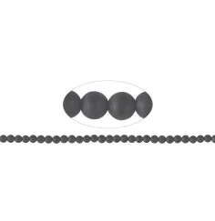 Heilstein & Edelstein-Strang - Kugeln, Schörl (stab.), matt, 06mm