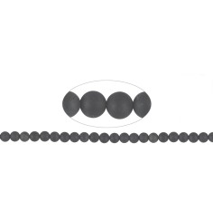 Heilstein & Edelstein-Strang - Kugeln, Schörl (stab.), matt, 08mm (39cm)
