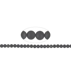 Heilstein & Edelstein-Strang - Kugeln, Schörl (stab.), matt, 08mm (39cm)