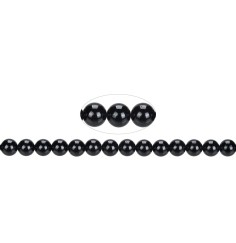 Heilstein & Edelstein-Strang - Kugeln, Schörl (stab.), 08mm