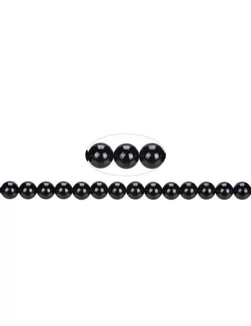 Heilstein & Edelstein-Strang - Kugeln, Schörl (stab.), 08mm