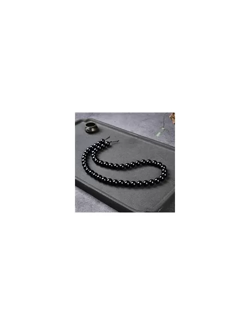 Heilstein & Edelstein-Strang - Kugeln, Schörl (stab.), 08mm