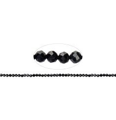 Heilstein & Edelstein-Strang - Kugeln, Schörl (stab.), facettiert, 04mm