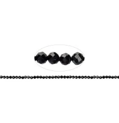 Heilstein & Edelstein-Strang - Kugeln, Schörl (stab.), facettiert, 04mm