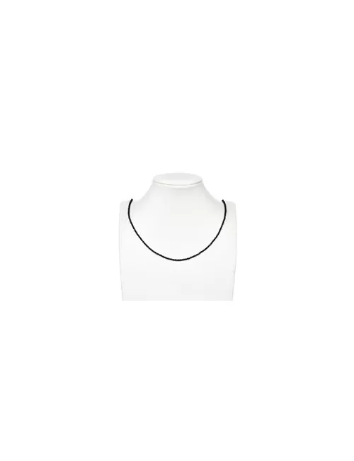 Heilstein & Edelstein-Strang - Kugeln, Schörl (stab.), facettiert, 02mm (39cm)