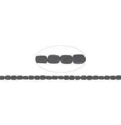 Heilstein & Edelstein-Strang - Quader, Schörl (stab.), matt, 08 x 05mm