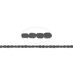 Heilstein & Edelstein-Strang - Quader, Schörl (stab.), matt, 08 x 05mm