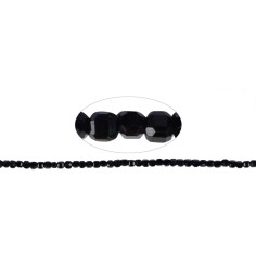 Heilstein & Edelstein-Strang - Würfel, Schörl (stab.), facettiert, 02,0 - 02,5mm (39cm)