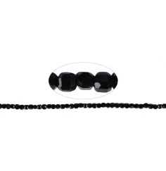 Heilstein & Edelstein-Strang - Würfel, Schörl (stab.), facettiert, 02,0 - 02,5mm (39cm)