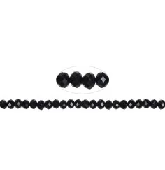 Heilstein & Edelstein-Strang - Button, Schörl (stab.), 02 x 04mm, facettiert