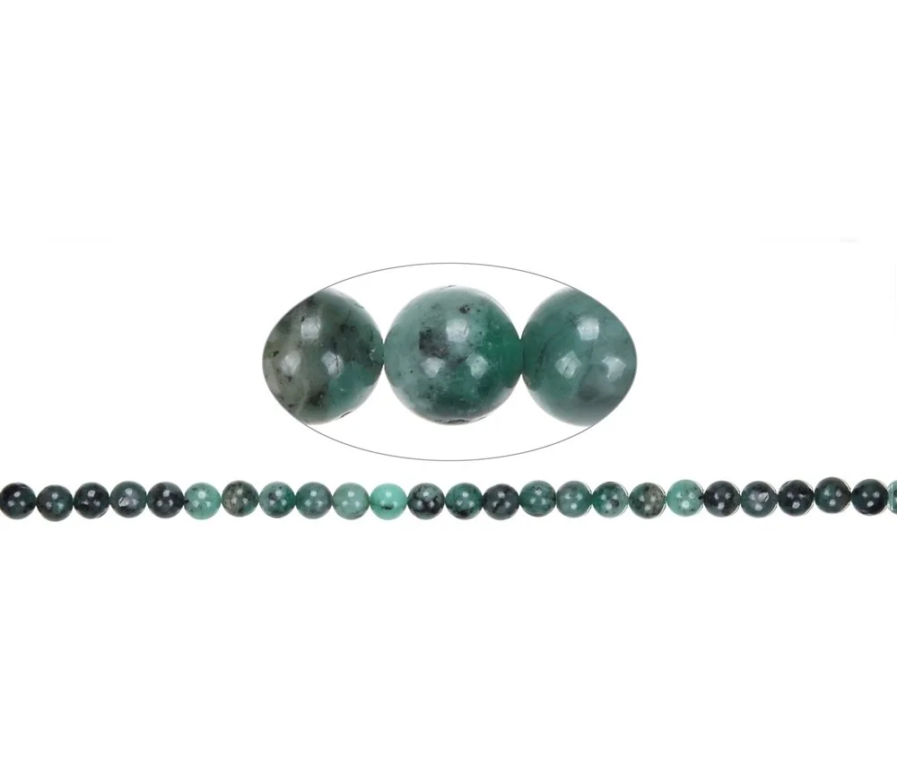 Heilstein & Edelstein-Strang - Kugeln, Smaragd, 08mm