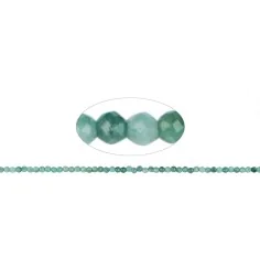 Heilstein & Edelstein-Strang - Kugeln, Smaragd, facettiert, 03mm (39cm)