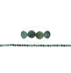 Heilstein & Edelstein-Strang - Kugeln, Smaragd, facettiert, 05mm (39cm)
