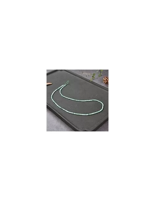 Heilstein & Edelstein-Strang - Kugeln, Smaragd, facettiert, 02mm (38cm)