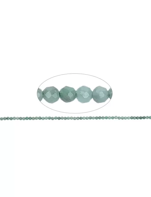 Heilstein & Edelstein-Strang - Kugeln, Smaragd, facettiert, 02,5-03,0mm