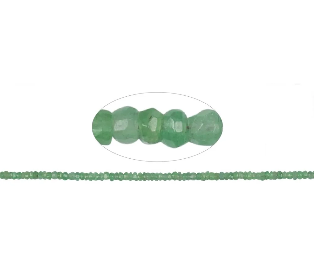 Heilstein & Edelstein-Strang - Roundel, Smaragd, facettiert, 03mm