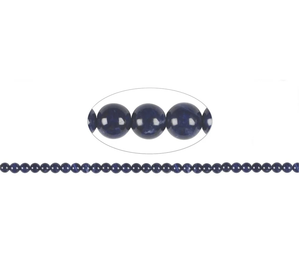 Heilstein & Edelstein-Strang - Kugeln, Sodalith AA, 04mm (38cm)