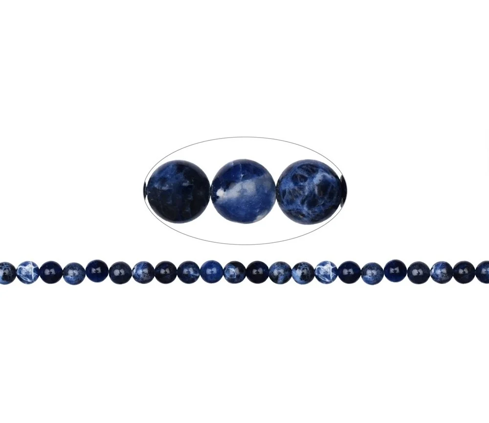 Heilstein & Edelstein-Strang - Kugeln, Sodalith, 08-09mm