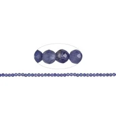 Heilstein & Edelstein-Strang - Kugeln, Tansanit A, facettiert, 03,5 - 04,0mm (38cm)