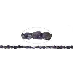 Heilstein & Edelstein-Strang - Nuggets grob facettiert, Tansanit, 08-12 x 06-14mm (43cm)