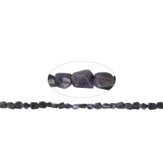 Heilstein & Edelstein-Strang - Nuggets grob facettiert, Tansanit, 08-12 x 06-14mm (43cm)