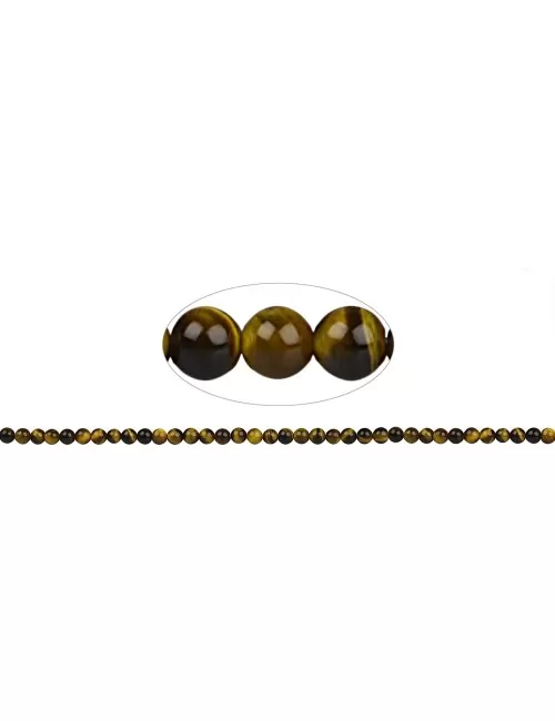 Heilstein & Edelstein-Strang - Kugeln, Tigerauge, 04mm