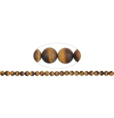 Heilstein & Edelstein-Strang - Kugeln, Tigerauge, matt, 08mm