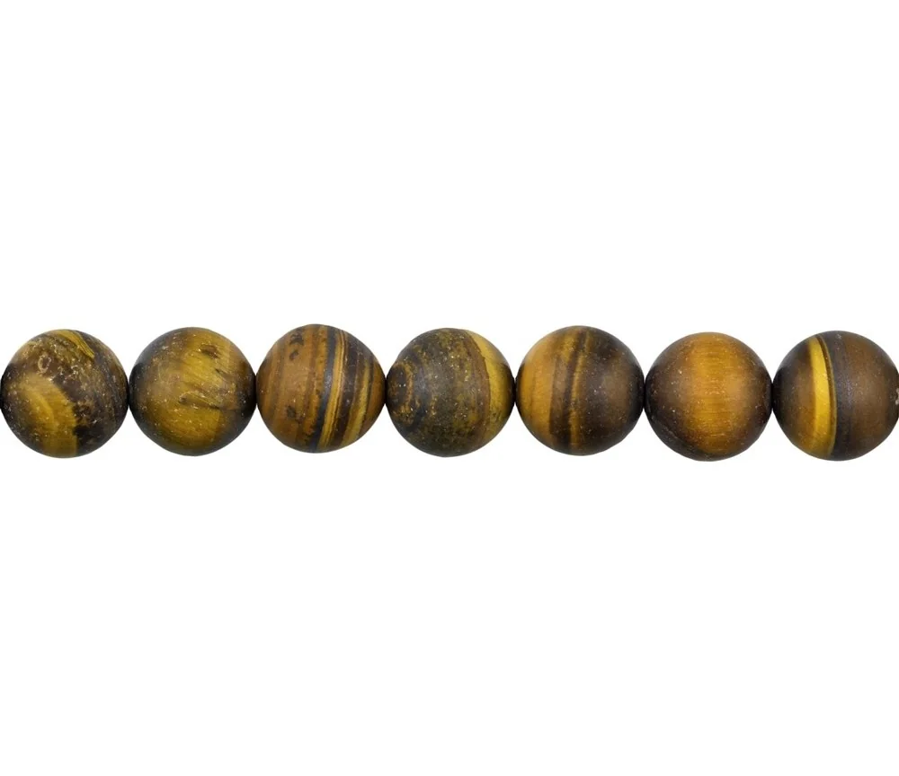 Heilstein & Edelstein-Strang - Kugeln, Tigerauge AB, matt, 10mm (38cm)