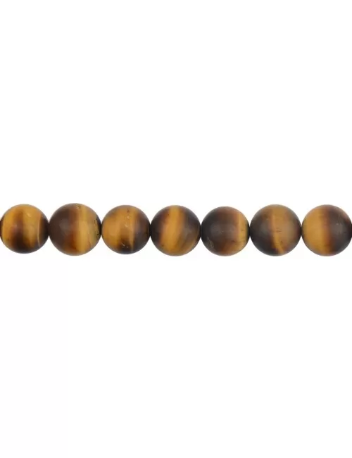 Heilstein & Edelstein-Strang - Kugeln, Tigerauge, matt, 10mm