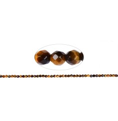 Heilstein & Edelstein-Strang - Kugeln, Tigerauge, facettiert, 04mm