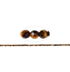 Heilstein & Edelstein-Strang - Kugeln, Tigerauge, facettiert, 04mm
