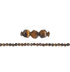 Heilstein & Edelstein-Strang - Kugeln, Tigerauge, facettiert (Starcut), 05-06mm