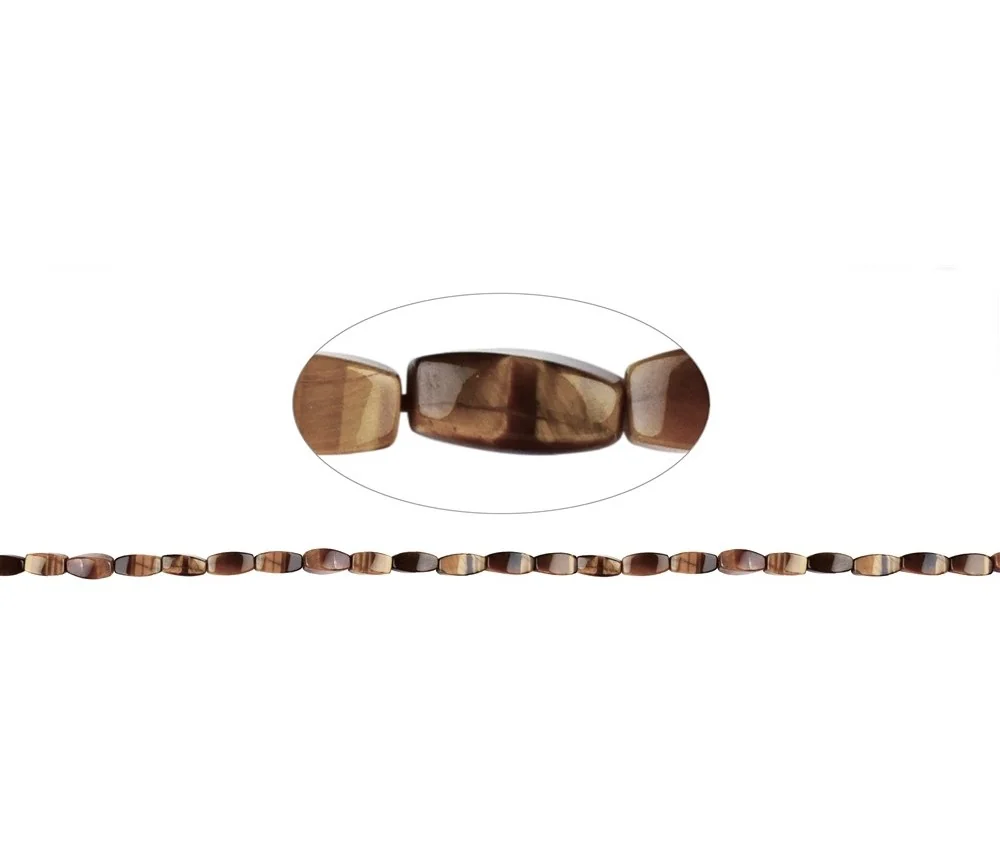 Heilstein & Edelstein-Strang - Quader gedreht, Tigerauge, 13 x 06mm