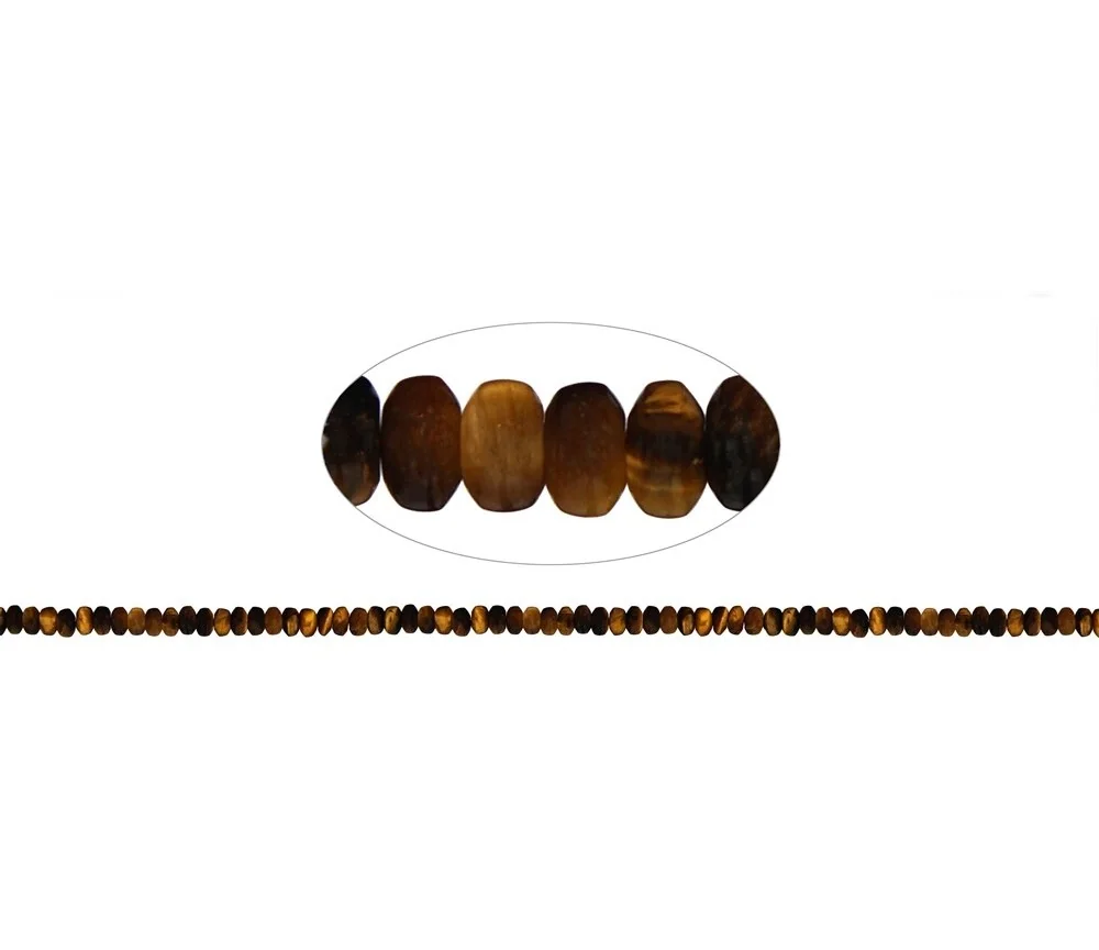 Heilstein & Edelstein-Strang - Button, Tigerauge, 04mm