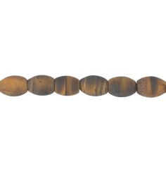 Heilstein & Edelstein-Strang - Olive, Tigerauge, matt, 12 x 08mm