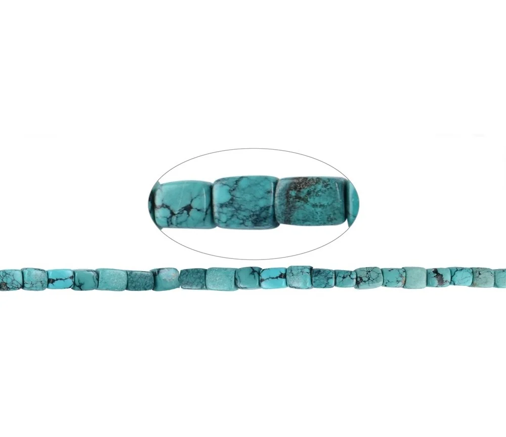 Heilstein & Edelstein-Strang - Quader, Türkis (stab.), 10 x 06mm