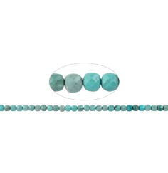 Heilstein & Edelstein-Strang - Würfel, Türkis (stab.), facettiert, 05mm (38cm)