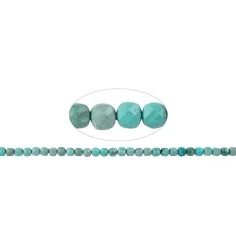 Heilstein & Edelstein-Strang - Würfel, Türkis (stab.), facettiert, 05mm (38cm)