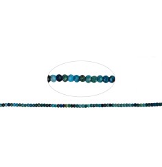 Heilstein & Edelstein-Strang - Button, Türkis (stab.), facettiert, 02 x 03mm (39cm)