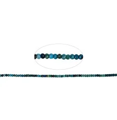 Heilstein & Edelstein-Strang - Button, Türkis (stab.), facettiert, 02 x 03mm (39cm)