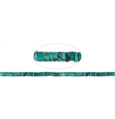 Heilstein & Edelstein-Strang - Zylinder  Heishi , Türkis (stab.), 02-05 x 08mm (39cm)