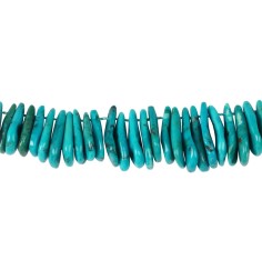 Heilstein & Edelstein-Strang - Tropfen flach, Türkis (stab.), 02-03 x 13-23mm (44cm)