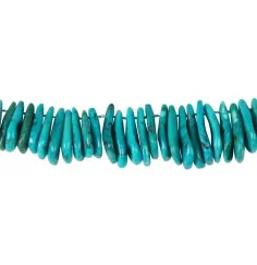 Heilstein & Edelstein-Strang - Tropfen flach, Türkis (stab.), 02-03 x 13-23mm (44cm)